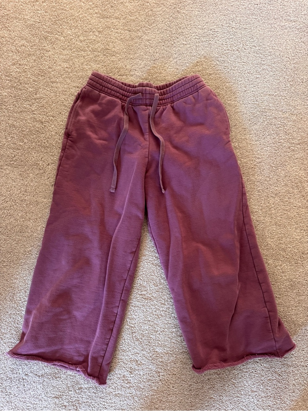 girlfriend collective Wide-Leg Sweatpants in Mauve Plum